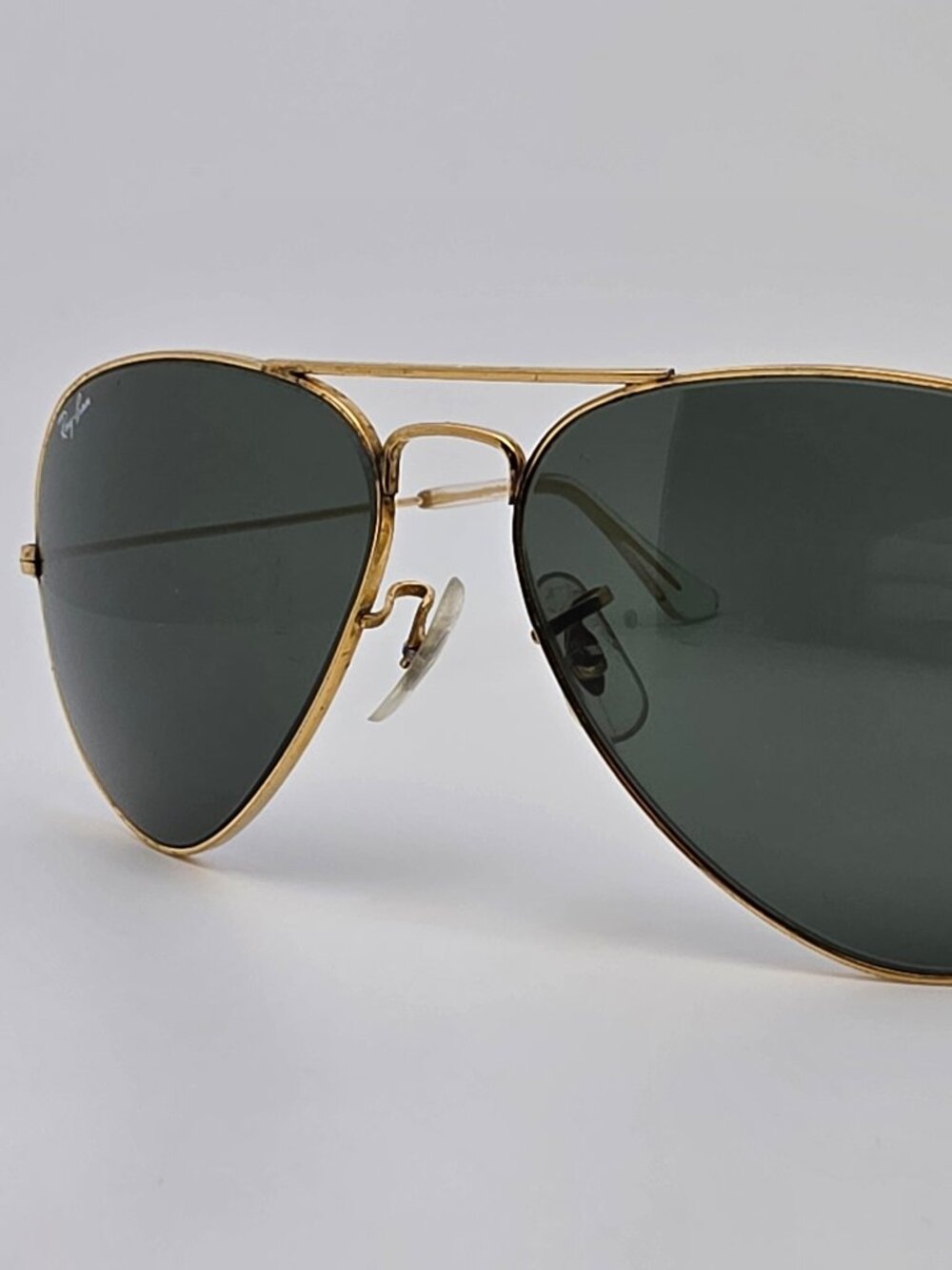 Ray-Ban B&L L0205 Arista Gold Frame G15 Green Glass Lens Aviator Sunglasses 58mm